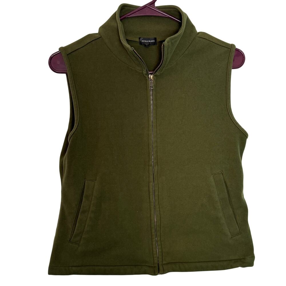 Buckle Black Womens‎ Small Olive Green Vest, Full Zip Soft Vest EUC